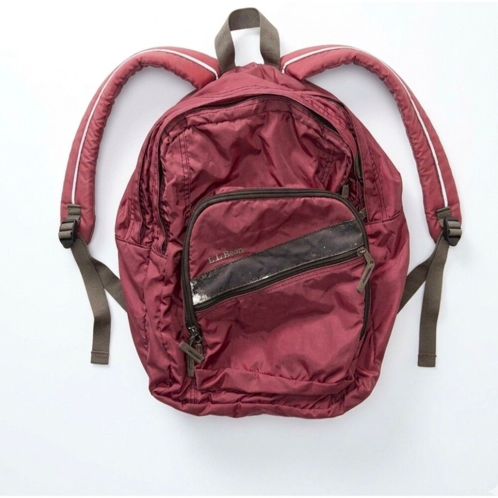 ​L.L. Bean Pink Y2K Backpack Reflective Hiking School Bag Y2K VGUC